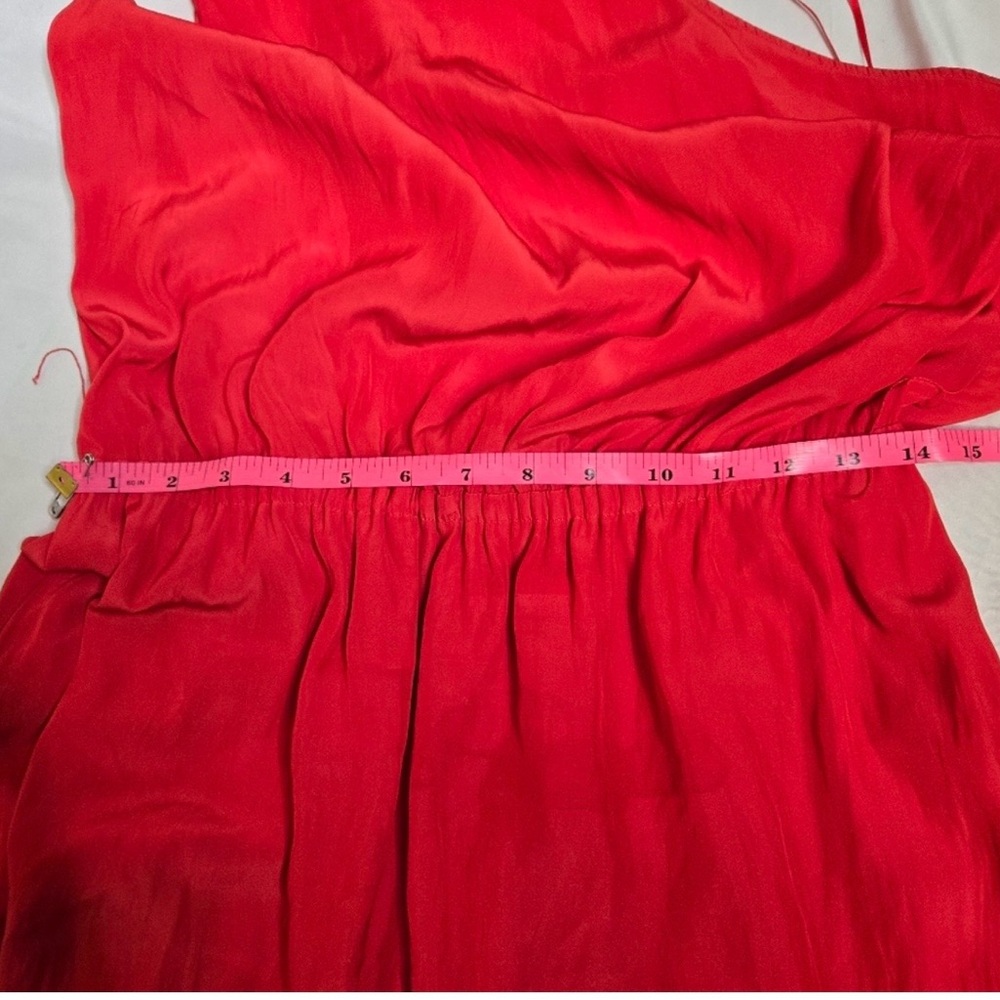 Ramy Brook Nicola Red One Shoulder Asymmetrical Midi Maxi Dress Size L - Picture 8 of 9